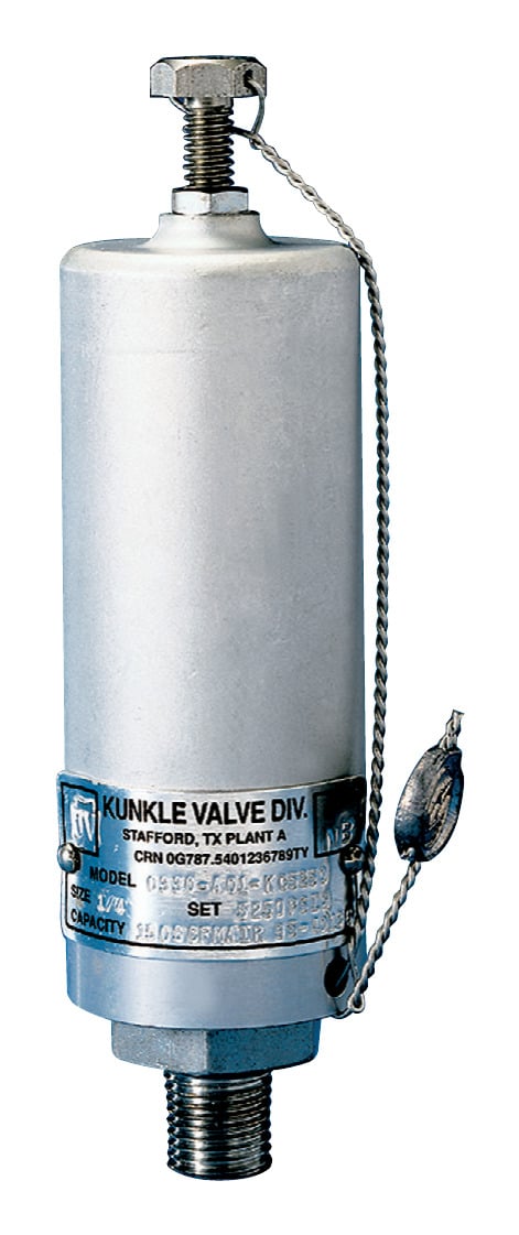 Kunkle Model 330 high pressure relief valve shown as a representative photo; the Model 333S has a female NPT side outlet